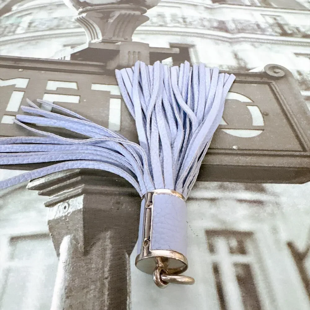 Michael Kors 35H6GKCK2L Light Blue Leather Tassel Key Charm NWT
